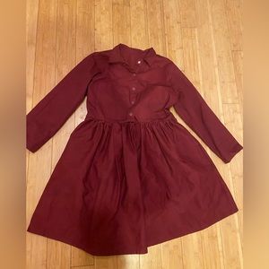 Tony Chestnut Jim dress medium large burgundy pockets